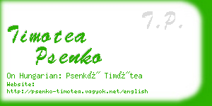 timotea psenko business card